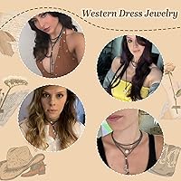 Vista 6 de Collares bohemios para mujer, trajes occidentales, collar de vaquera para mujer, joyería bohemia hecha a mano, collar de cuero, joyería de país
