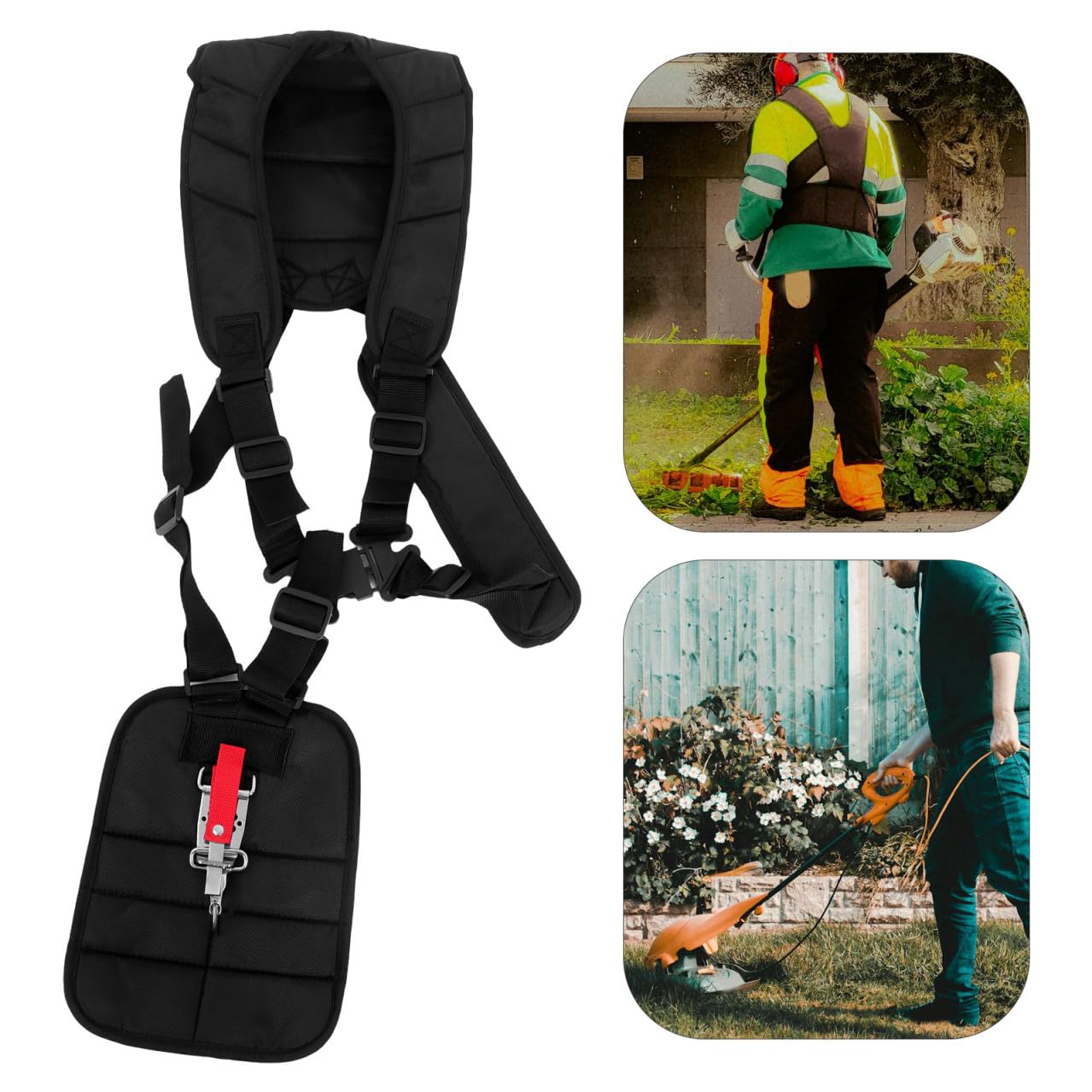 Hemobllo Correa De Podadora y Hombros Acolchados para Distribución Uniforme De Peso, Hebilla Ajustable para Uso En Trabajos De Césped y Jardines, Medidas 11 x 4.7 x 3.6 Pulgadas
