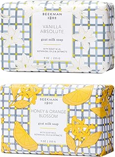 Goat Milk Body Soap Bar Set - Scented - 9 oz (Pack of 2) - Nourishes, Moisturizes & Hydrates - 100% Vegetable Soap - Good for Sensitive Skin - Cruelty Free