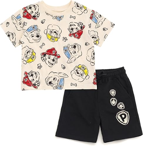 Miniatura 9 de Nickelodeon Paw Patrol - Conjunto de camiseta y pantalones cortos de rizo francés para niños