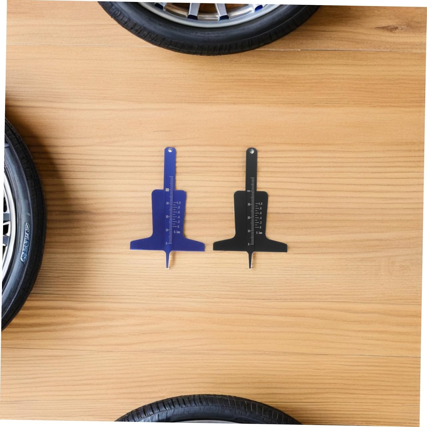2Pcs Tire Tread Depth Gauge for Car and Truck Durable Vernier Caliper Tool for Accurate Measurements Compact Design