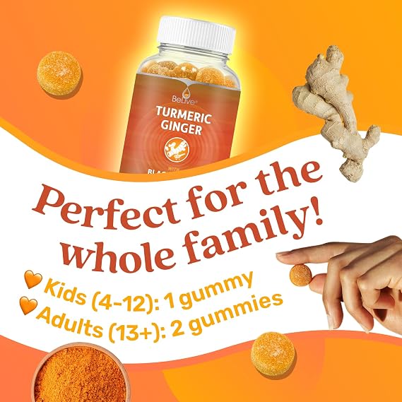 BeLive Elderberry Vitamin C + Turmeric Bundle for Immune Support, Mobility Support, Healthy Bones & Teeth