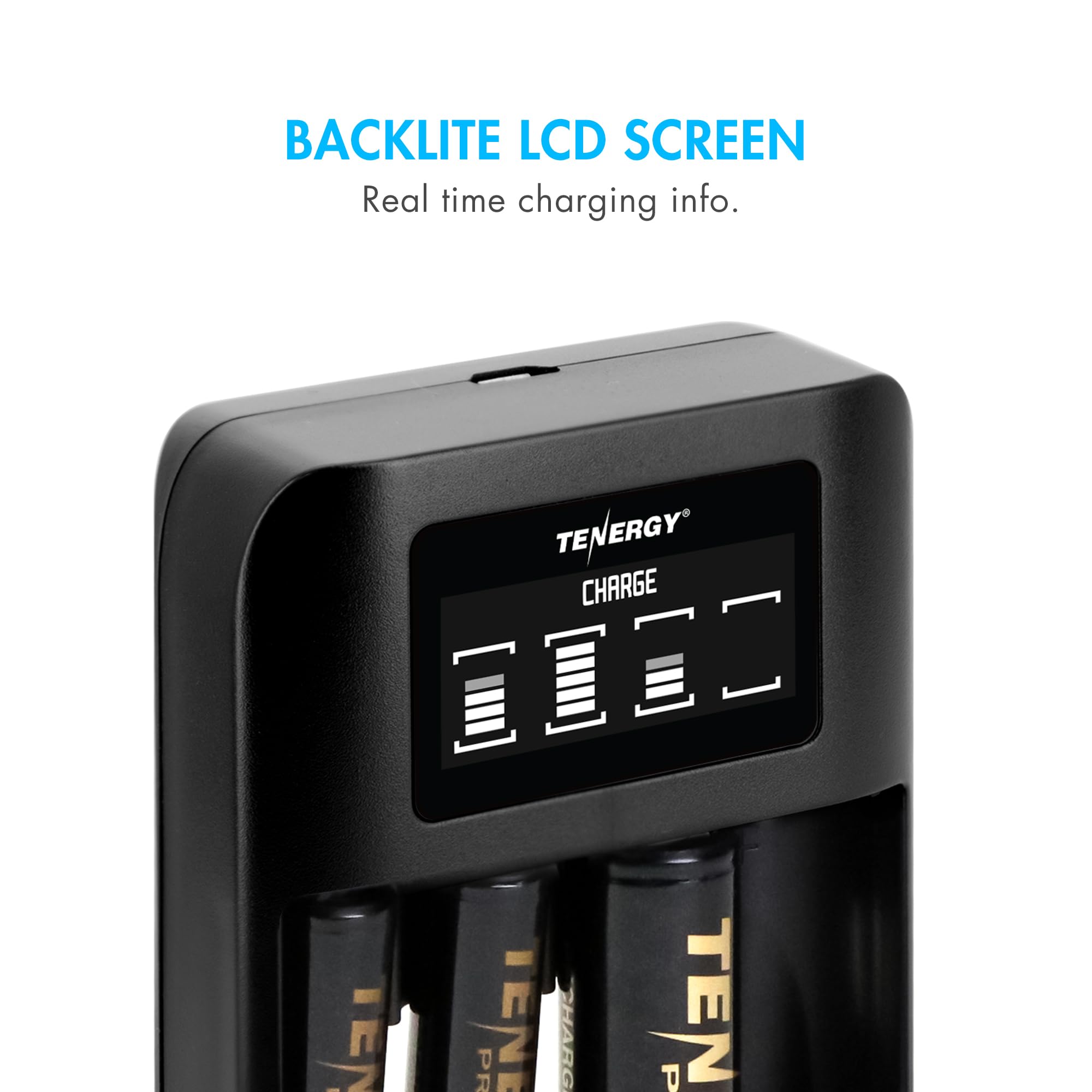 Tenergy Premium Pro Lot de 4 piles AA et 4 piles AAA rechargeables et chargeur de batterie portable TN474U, idéal pour l'électronique professionnelle haute performance