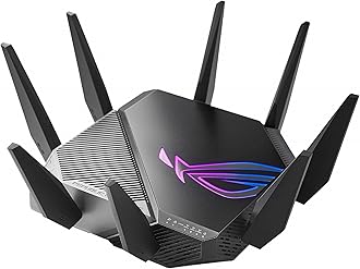 ASUS WiFi 6E Gaming (ROG Rapture GT-AXE11000) -Tri 10 Gigabit Wireless Router, World's First 6Ghz Band for Wider Channels & Higher Capacity, 1.8GHz Quad-Core Processor, 2.5G Port, Gaming & Streaming