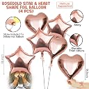 Party Propz Rose Gold Balloons For Decoration 13 Pcs Rose gold Heart Shape Balloon | Rose gold Star Balloon | Foil Balloons For Birthday Decoration | Confetti Balloons Combo | Latex Balloon (Latex) gallery image