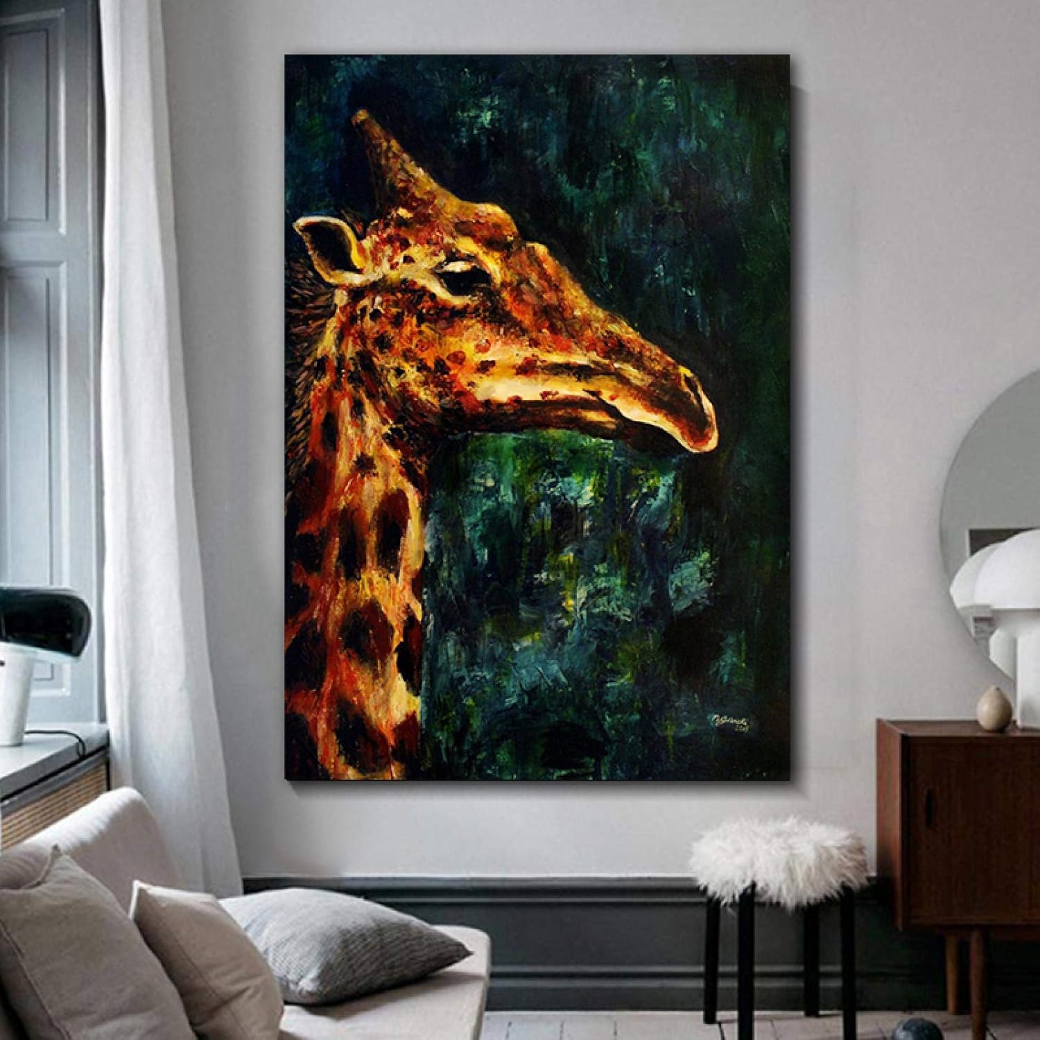 キリン アートパネル 80x160cm インテリア フレームなし 壁掛け 絵画 セール特別価格 インテリア