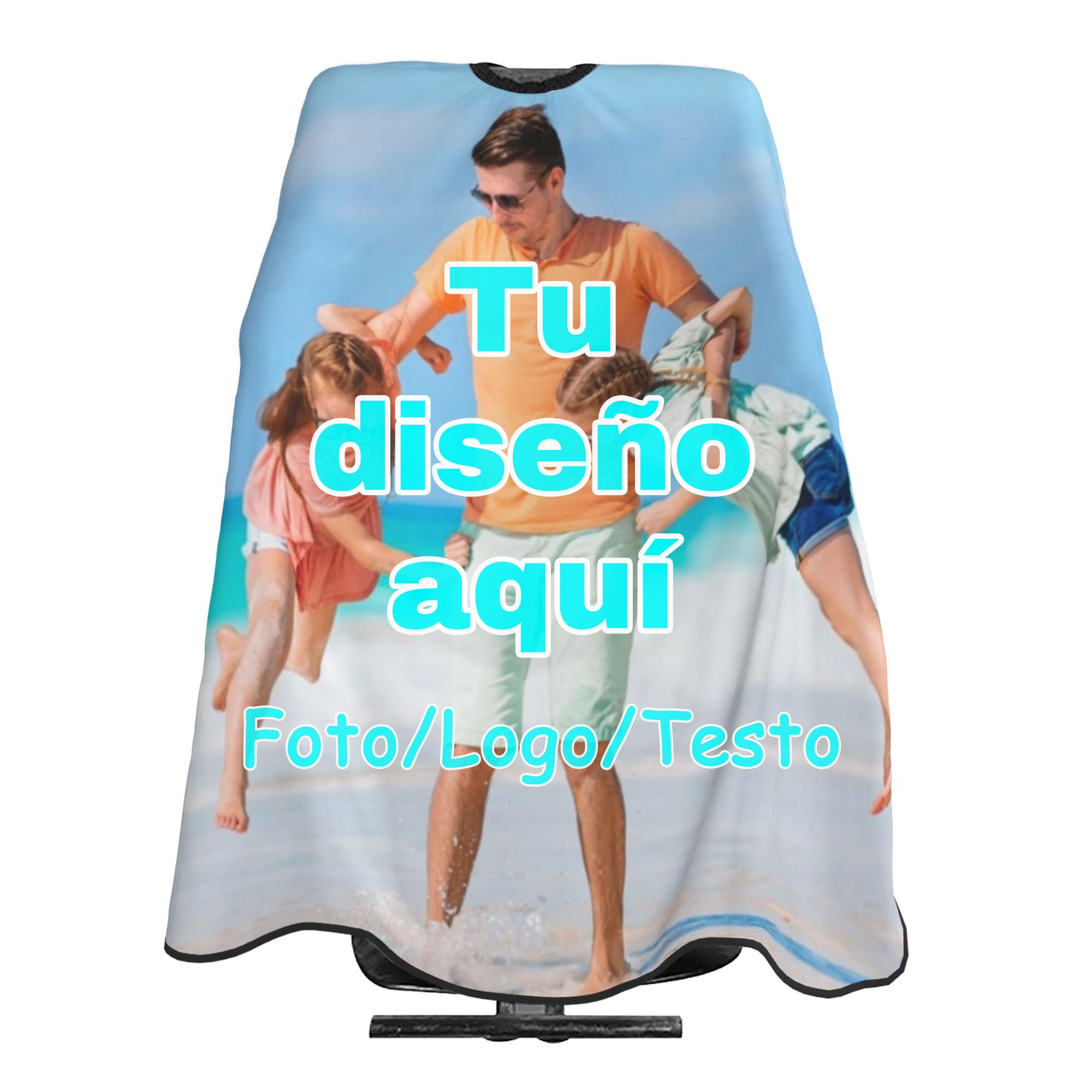 Capa de peluquero personalizada, capa de corte de pelo personalizada con texto de logotipo de foto, Capa de barbero personalizado para salón de casa y barbería