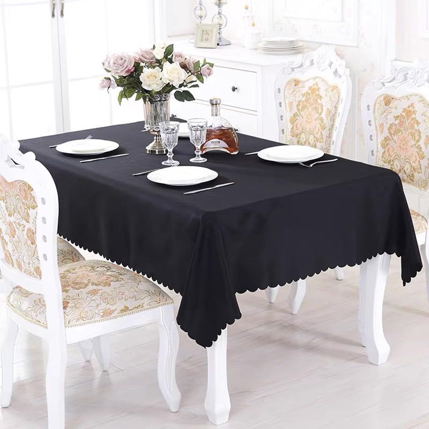 Hswek Rectangle Vinyl Tablecloth, 60x84 Inch Waterproof