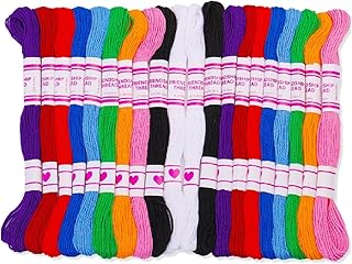20 Pcs Crafts Floss, Cross Stitch Threads, Cotton Thread Cross-Stitch Thread, 10 Colors Friendship Bracelets Floss for DIY Cross Stitching, Embroidery Crafts