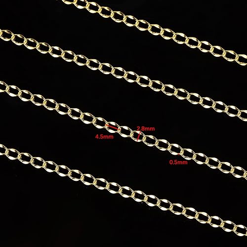 Miniatura 10 de UMAOKANG Cadenas de joyería de plata de 65 pies para fabricación de joyas, carrete de eslabones de cadena de cable plano, manualidades, aretes,