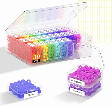 30 Pcs Bead Organizer Box, Clear Plastic Bead Storage Containers
