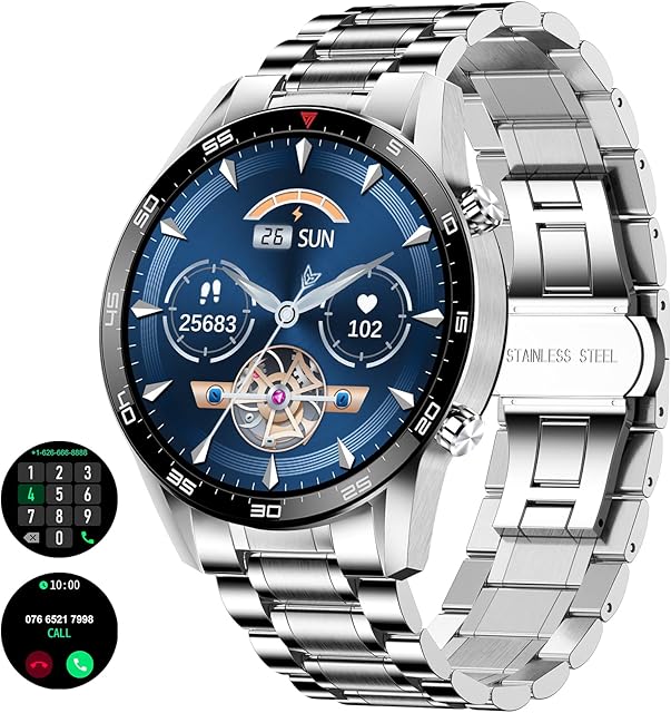 LIGE Smart Watch Make Answer Call, Fitness Tracker with Smart Notifications Heart Rate Monitor, Waterproof Smartwatch for Men Compatible with Android iOS Phones