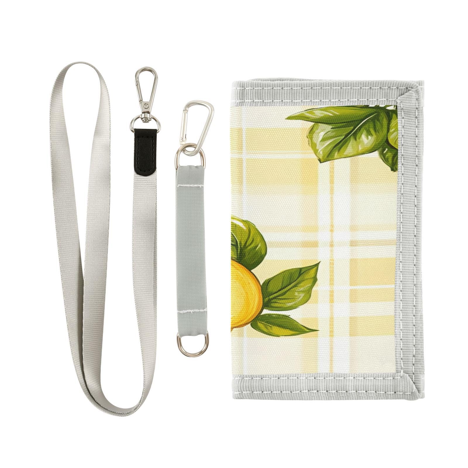 BOESI Graffiti Lemon Pattern Velcro Wallet, Canvas Wallet, Tri-fold Wallet, Unisex