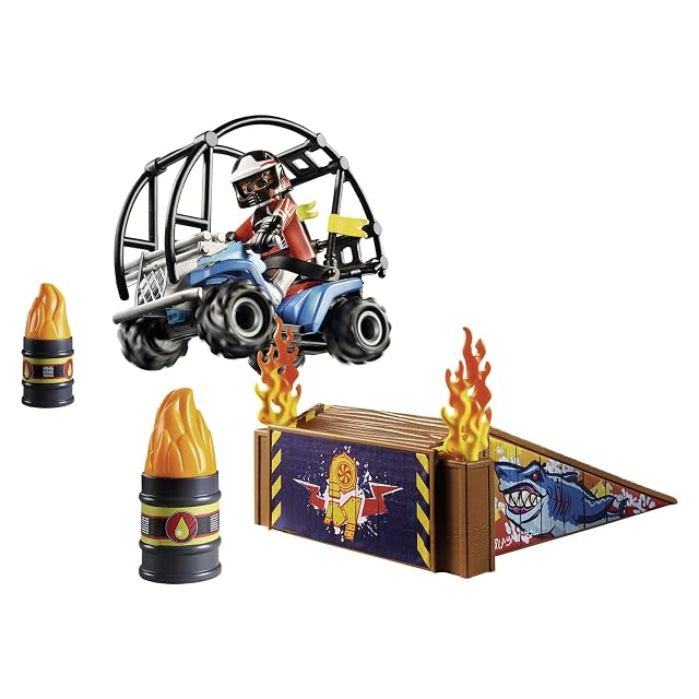 PLAYMOBIL 70820 Stuntshow Starter Quad con rampa de Fuego