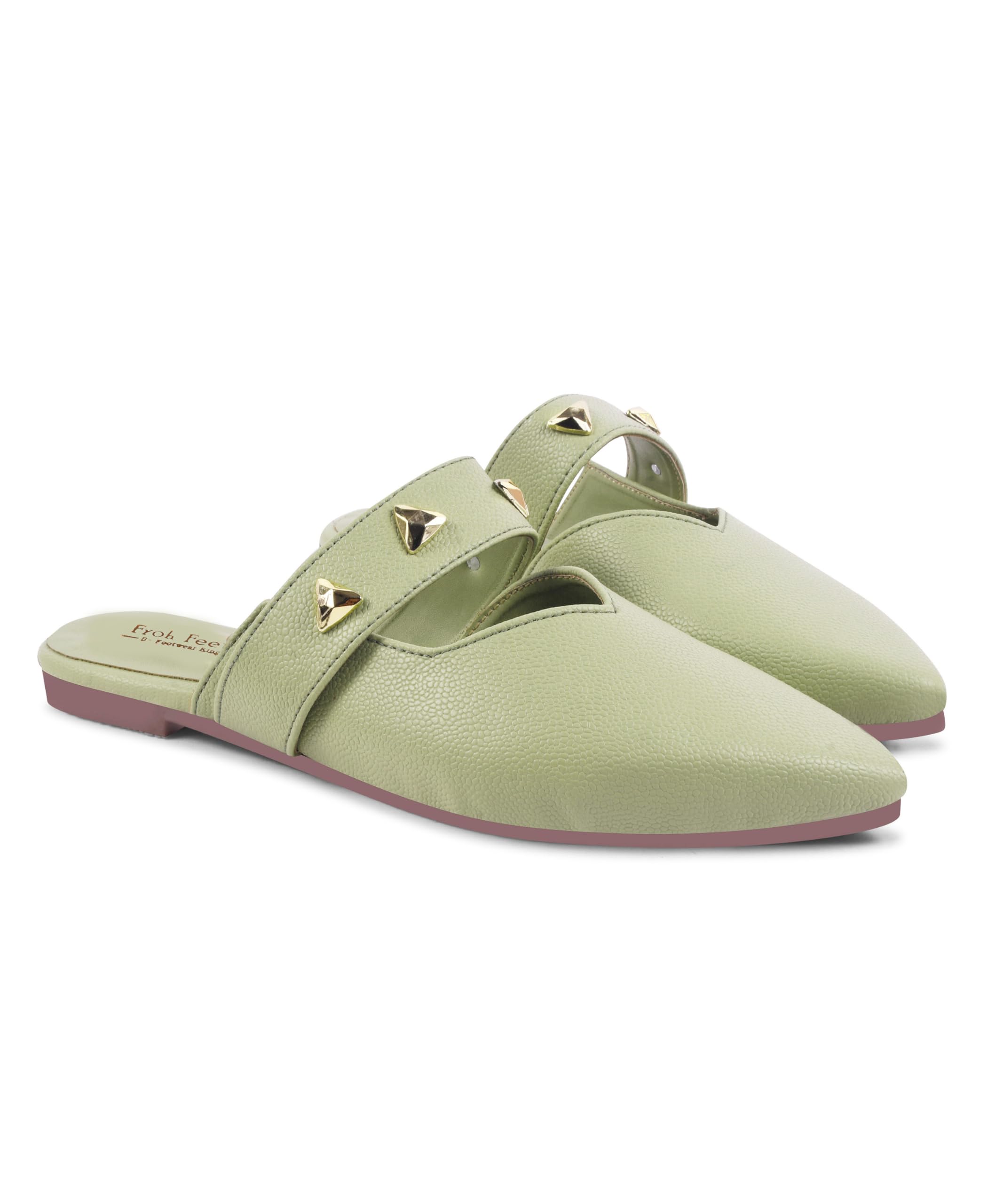 FROH FEET Mule Slippers for Women,Slingback Flat Pointed Toe Backless Mule Slides Suede Slip On Loafers Casual Work Office Shoes-image-29