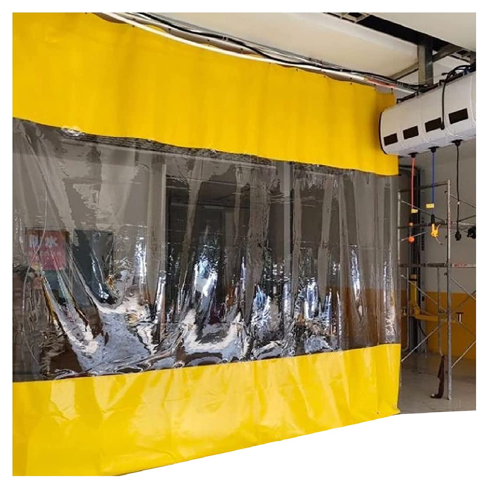 LIJINBO Bache De Protection,Rideaux Imperméables Pour Pergola Extérieure, Épissure De Bâche En Vinyle Transparent, Boutonnière Antirouille Résistante Aux Intempéries Sur Le Dessus Avec Crochet En Acie