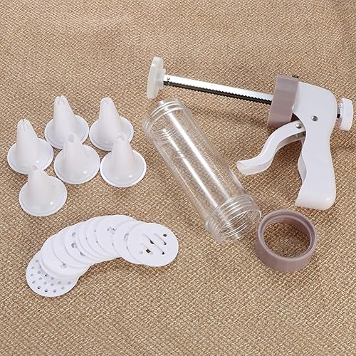 Miniatura 8 de CHUNCIN - Máquina para hacer prensa de galletas con 13 moldes de galletas, 6 puntas de glaseado, juegos de pistolas de galletas de plástico,