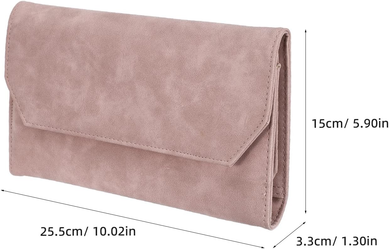 HAPINARY Circular Knitting Needle Storage Bag - 13-Slots Loops & Button Closure - Crochet Hooks Organizer for Sewing Accessories - Portable PU Leather Case for Travel & Home Use