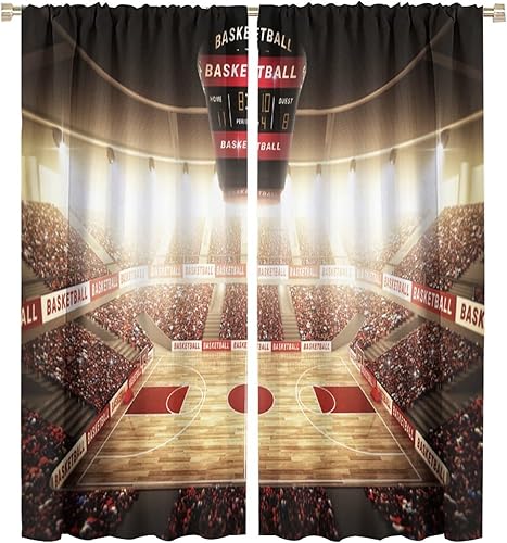 Vista 99 de Boys Sports Curtains Basketball Football Baseball Flame Pattern Printed Curtains Kids and Teenagers' Bedroom Living Room Blackout Curtains W42 * L54