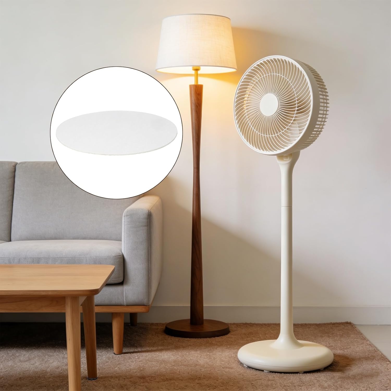 uxcell 8Pcs Non Slip Furniture Pads, 10" Round Self Adhesive Felt Bumpers Noise Reducing Furniture Feet Floor Protector for Chairs Tables Furniture Legs (White 0.12" Thick)