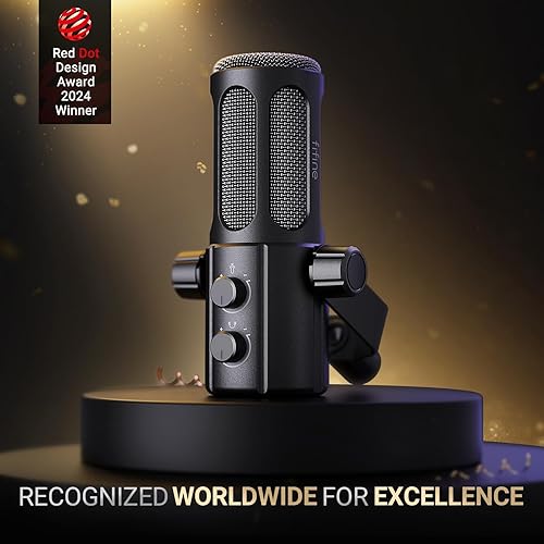 Miniatura 2 de FIFINE Micrófono para podcast, micrófono dinámico vocal USBXLR para grabación, transmisión, transmisión, micrófono de PC de estudio con ajuste de