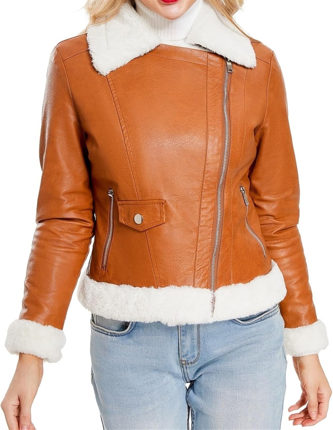 Womens Oversized Leather Jackets Faux Fall Fashion Motorcycle Coats Winter Outfits Clothes 2024 Womens Faux Leather