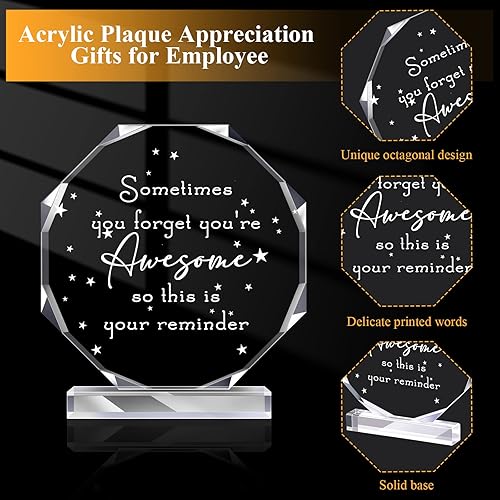 Miniatura 9 de 6 piezas de regalos de agradecimiento, regalos para compañeros de trabajo, letrero acrílico, letrero de agradecimiento, placa de premio,