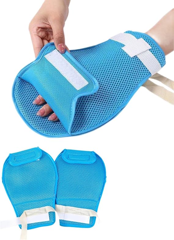Lmaray 2 Pcs Dementia Hand Restraint Gloves, Breathable