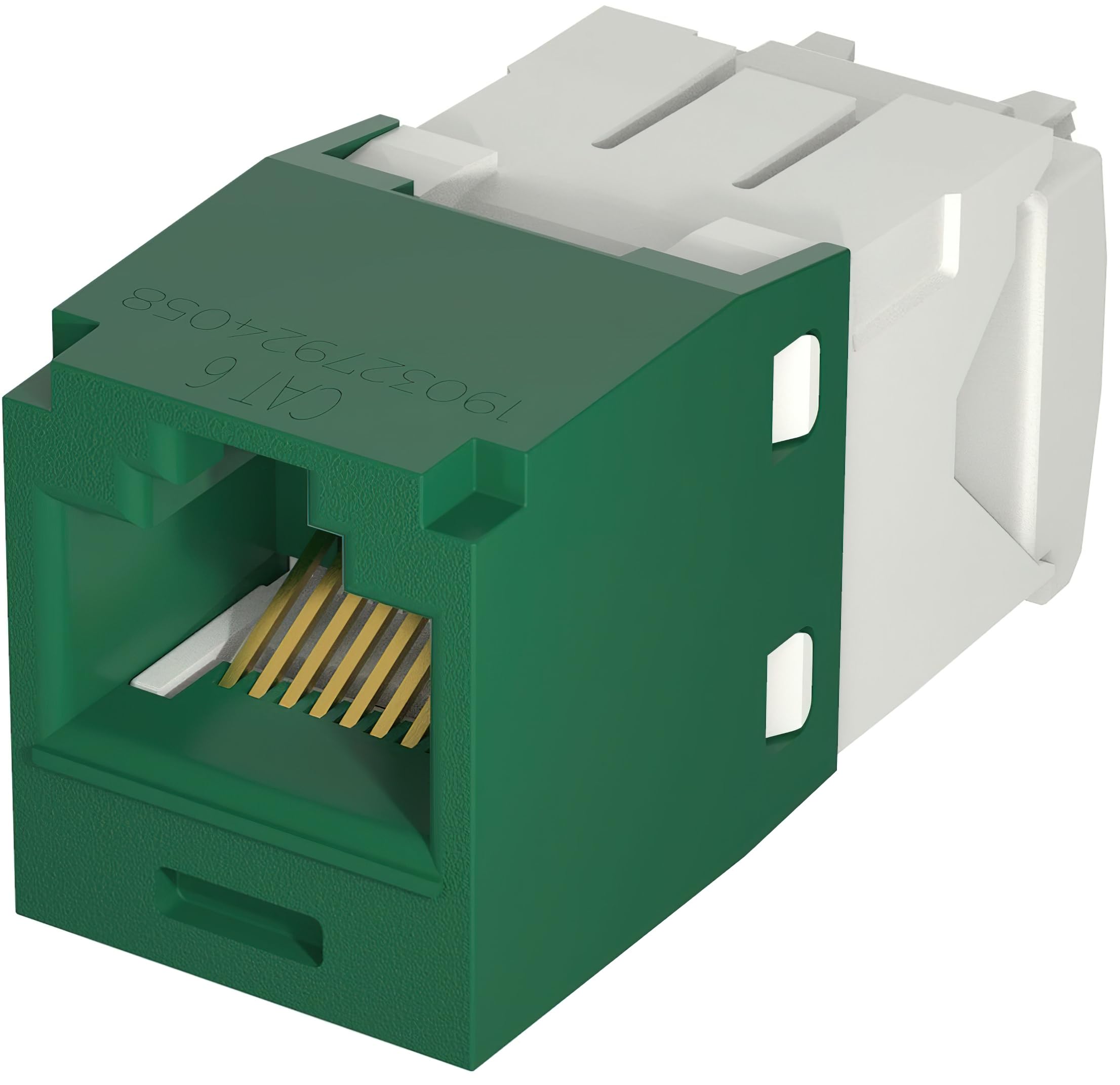 CJ688TGGR Lot de 50 modules jack Mini-Com UTP catégorie 6 TX6 Plus, vert, style TG, sans outils, module réseau Ethernet RJ45 haute performance, câblage T568A/T568B