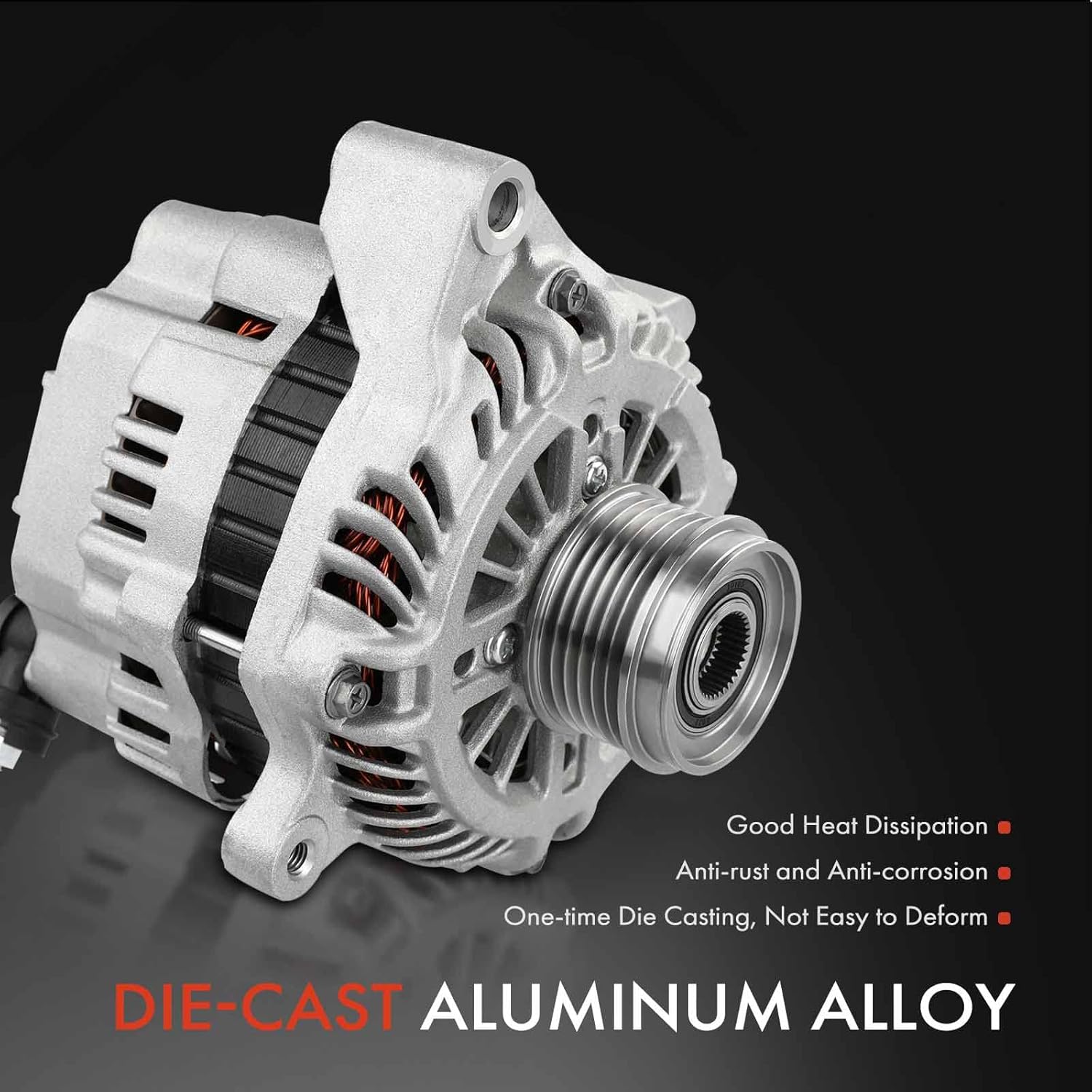 A-Premium Alternator Compatible with Subaru Outback Legacy 2013-2014 H4 2.5L, 12V 110Amp CW 6-Groove Clutch Pulley, Replace# A003TG6781, A003TG6781ZC
