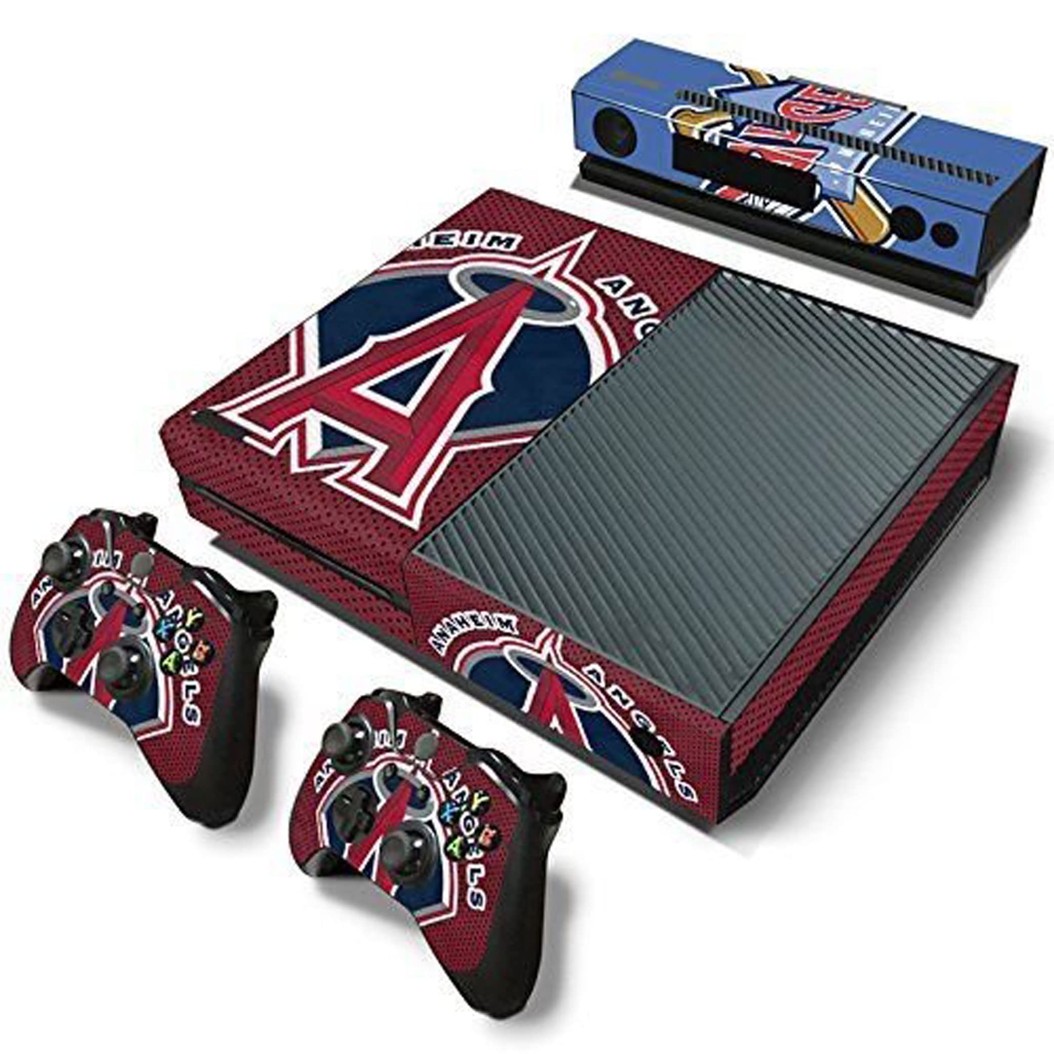 elton anaheim-angels 5 theme 3m skin sticker cover for xbox one console, kinect & controllers [video game]