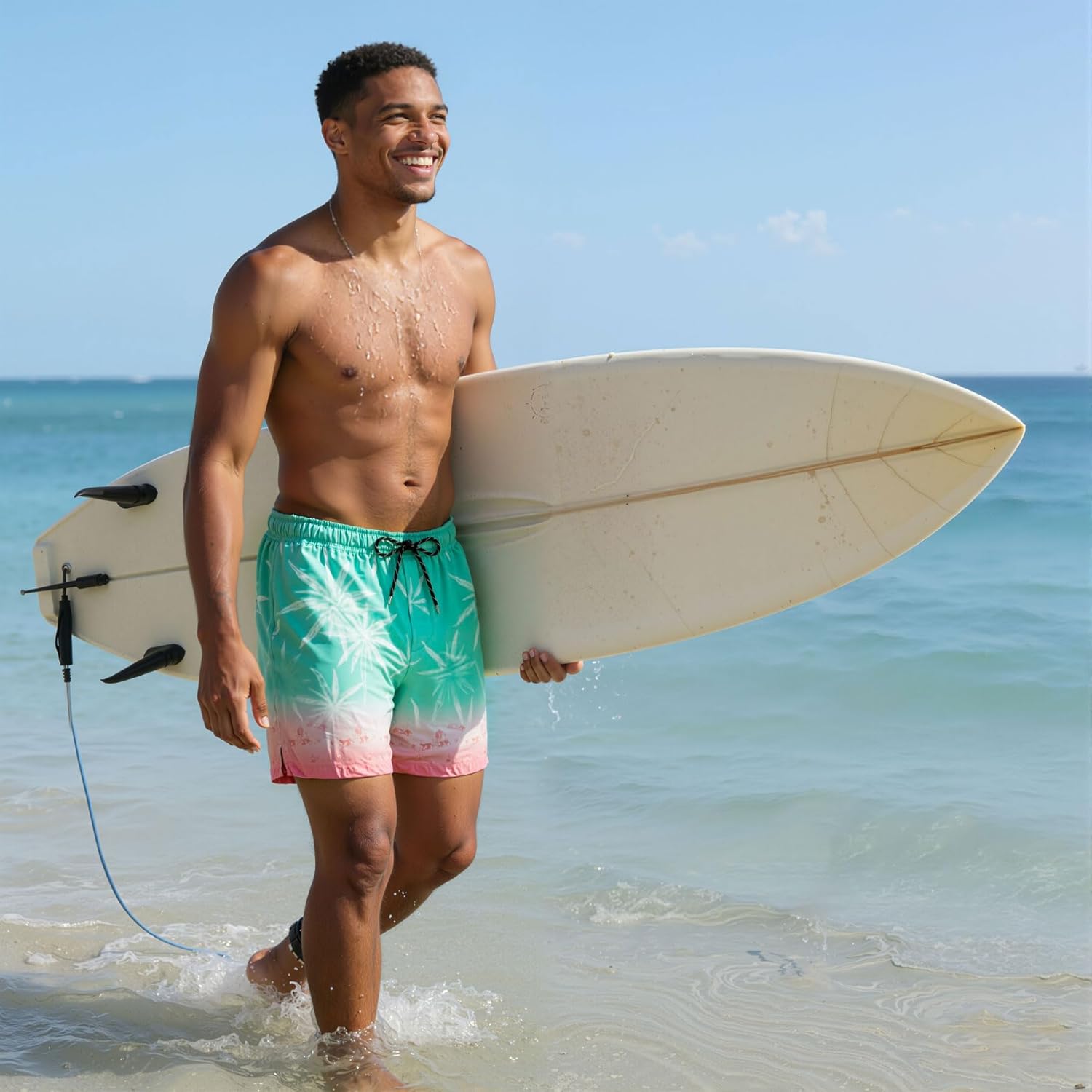 Cozople Mens Swim Trunks with Compression Liner 5.5" Inseam Quick Dry Bathing Suit Lightweight Swimming Shorts - Image 3