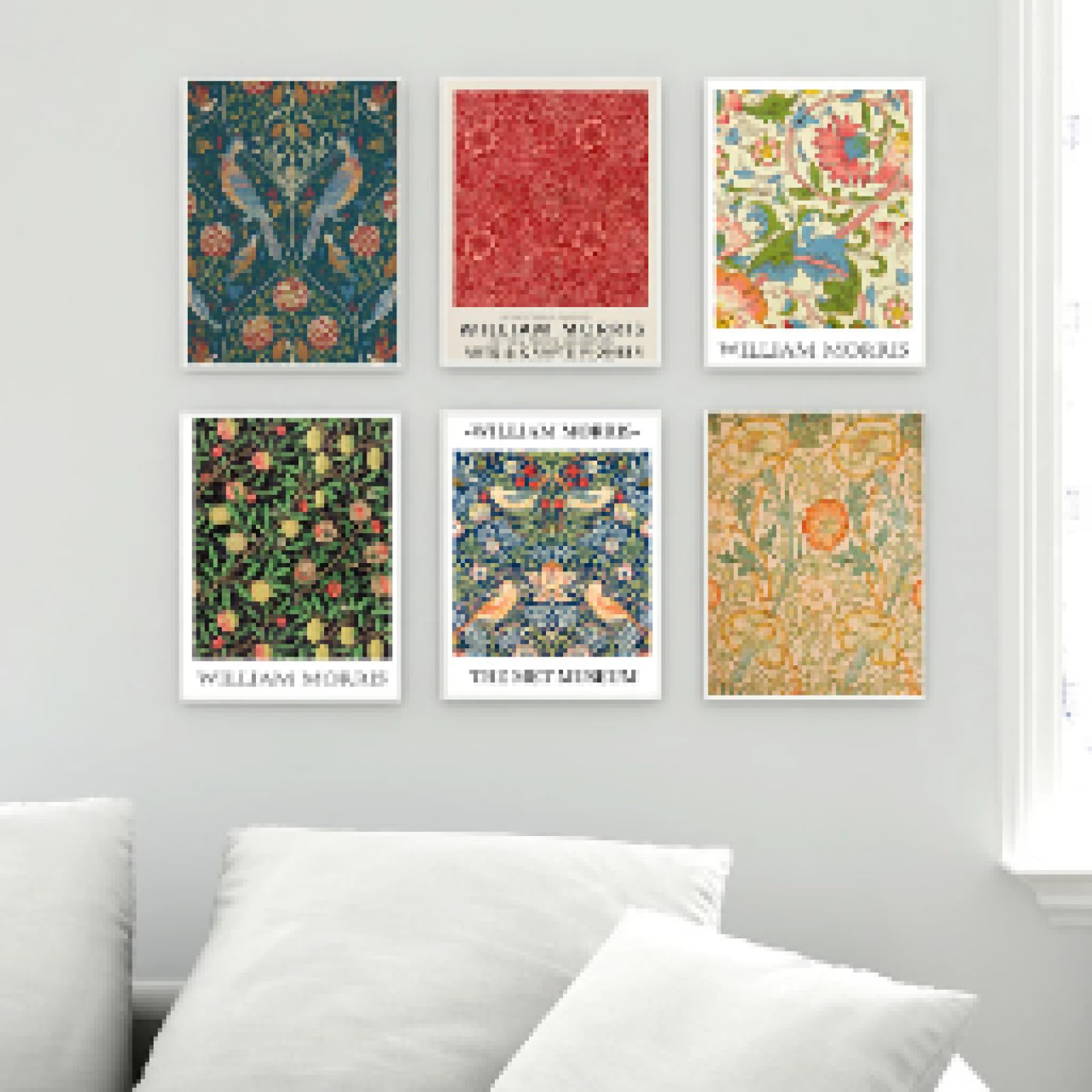 FOKTMS Stampa su tela di William Morris Victoria and Albert Museum Exhibition Poster London Underground Art Nouveau, decorazione 40 x 60 cm, senza cornice