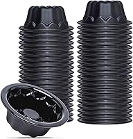 Vista 9 de Paquete de 25 mini moldes para hornear – Moldes de silicona de 4 pulgadas para moldes de flan – Molde reutilizable para pasteles de calabaza