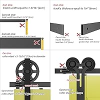 Vista 4 de CCJH Tope de puerta de granero para puerta de granero plana de 1.575 in de ancho, topes de puerta de resorte ajustables, paquete de 2