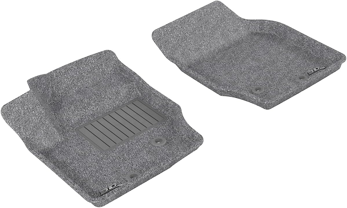 3D MAXpider Front Row Custom Fit Floor Mat for Select Volvo XC90 Models - Classic Carpet (Gray)