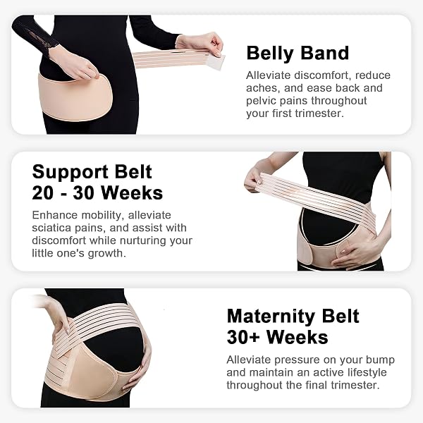 MomTend Pregnancy Support Belt, Pelvic Maternity Belts for Pregnant Women Adjustable No-Slip Pregnancy Maternity Belly Bands Support Belt for Relieve Back, Pelvic, Hip Pain, Xl - 2