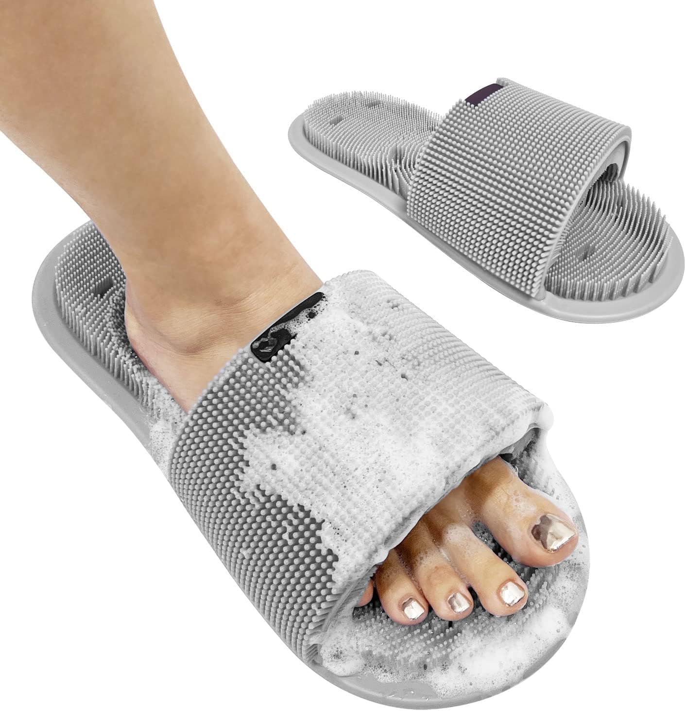 Zorzel Shower Foot Scrubber - 1 Pc Non-Slip Foot Scrubber with Soft Silicone Bristles - Foot Cleaner Bath Accessories for Exfoliating Dead Skin Feet Clean Improving Circulation - (Multicolor)