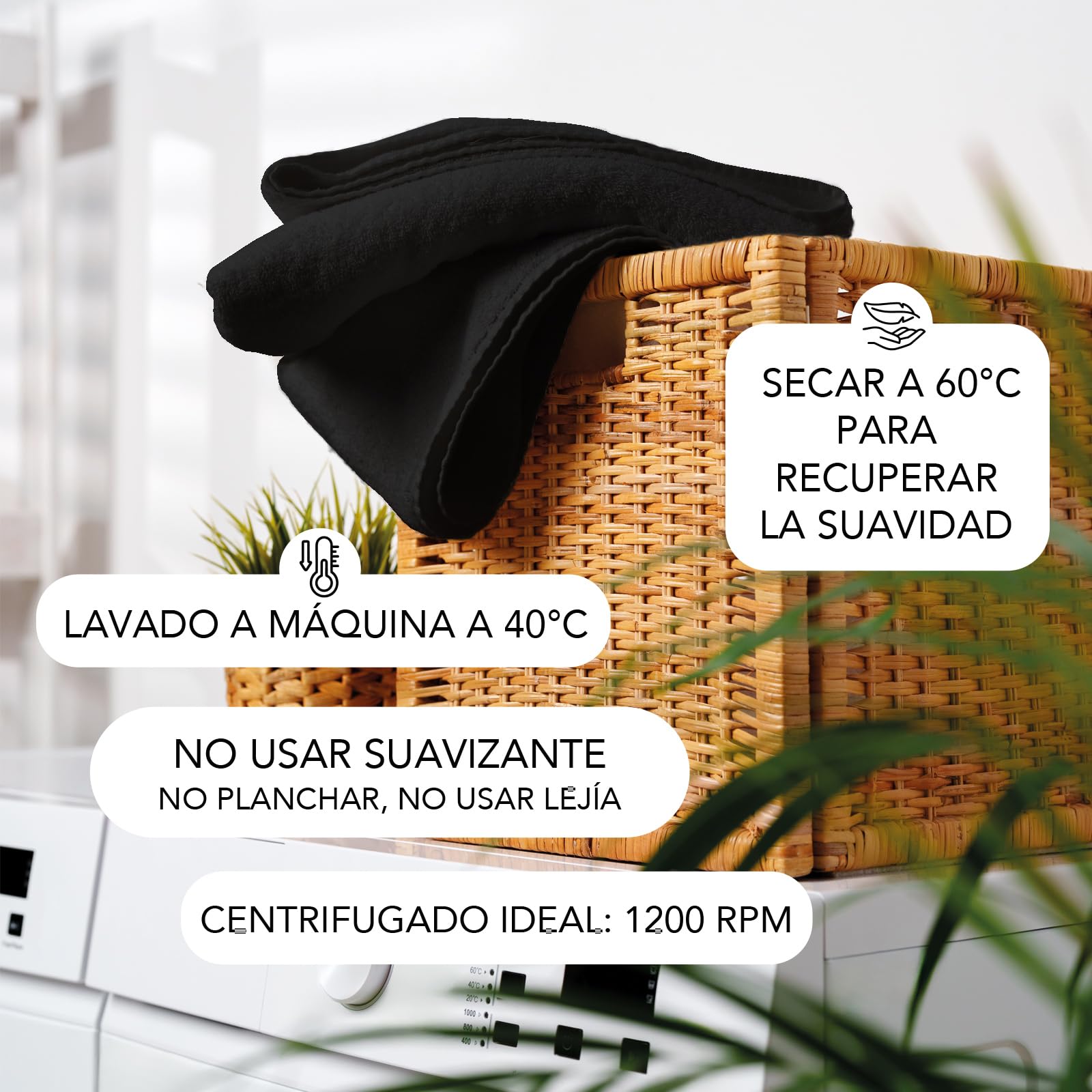 SLEEPZEN - Juego de Toallas de Baño 70x140, Juego de 4 - Negro, en Algodón Orgánico Certificado Gots - 500 g/m² - Ultra absorbentes - Extra Suaves - Fabricadas en Portugal - Certificadas Oeko-Tex