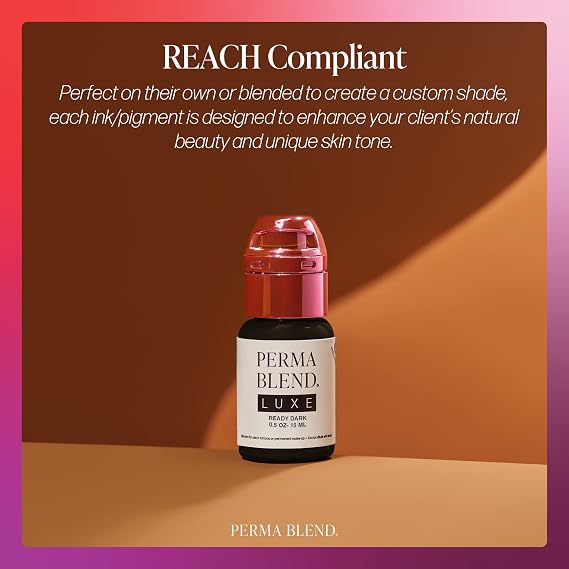 Perma Blend Luxe - Ready Dark - Microblading Ink to Enhance Lip Color or Permanent Eye Liner - Lip Tattoo & Lip Blushing Supplies for Permanent Lip Color - Dark Brown Tattoo Ink - Vegan (0.5 oz)