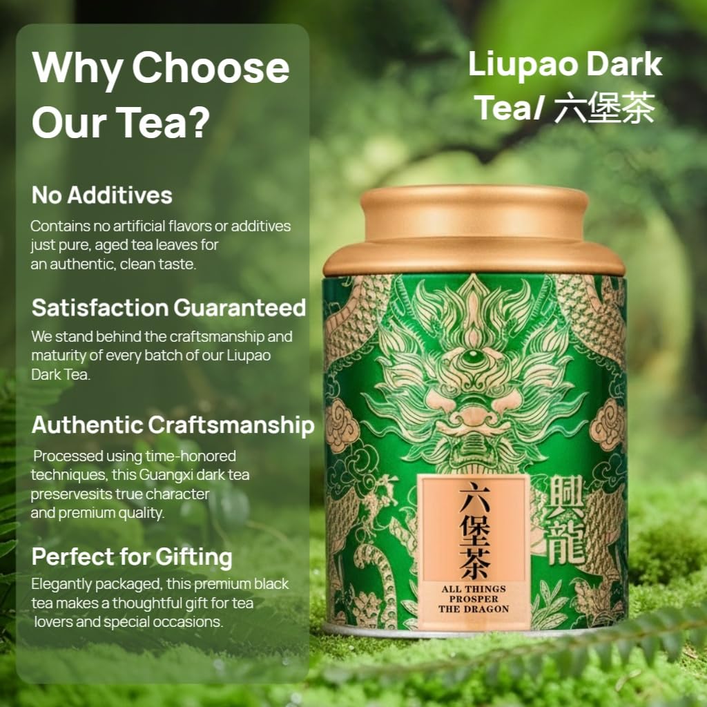 Ciemna Herbata Premium Liupao 500g / 17,64oz | Łagodny Z Bogatą Złożonością | Naturalna Czarna Herbata Bez Dodatków