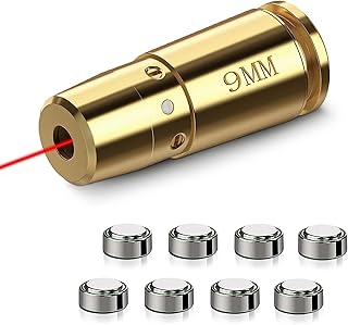 EZshoot Bore Sight 9mm/223 5.56mm Red Laser Boresighter with 4 Sets of Batteries - EZshoot