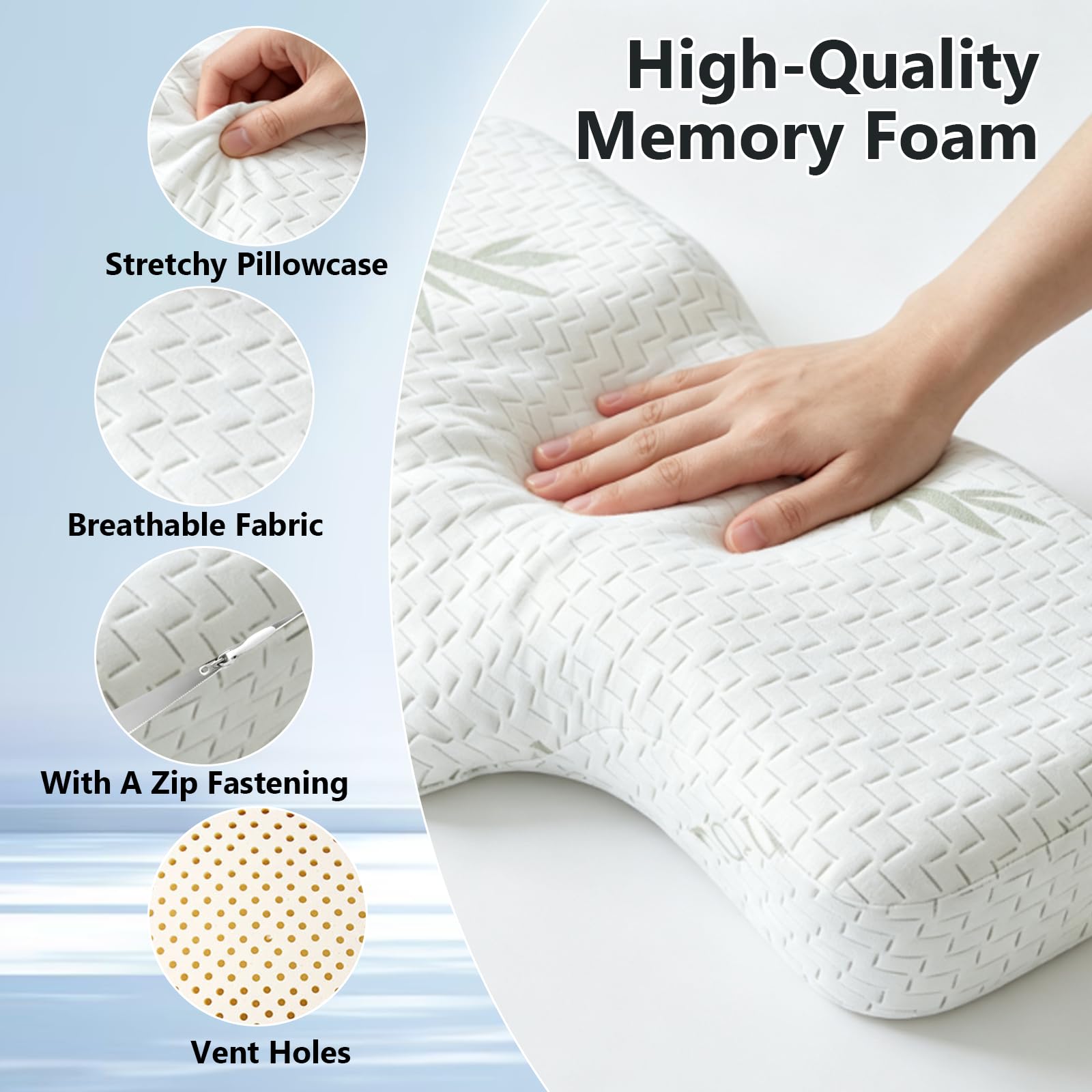 Cuscino ortopedico cervicale ergonomico in lattice Talalay