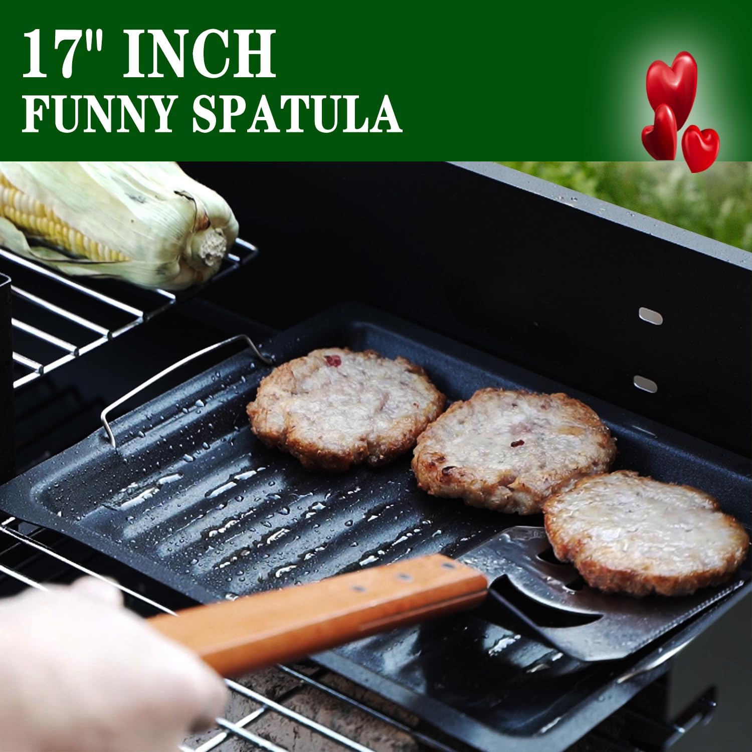 BBQ Gift for Men Dad Husband, Fathers Day Birthday Gifts, 7 in 1 Grill Spatula, Fun BBQ Accessories, Funny Grill Spatula for Outdoor Cooking, Outdoor Cooking Camping Multifunctional Tool