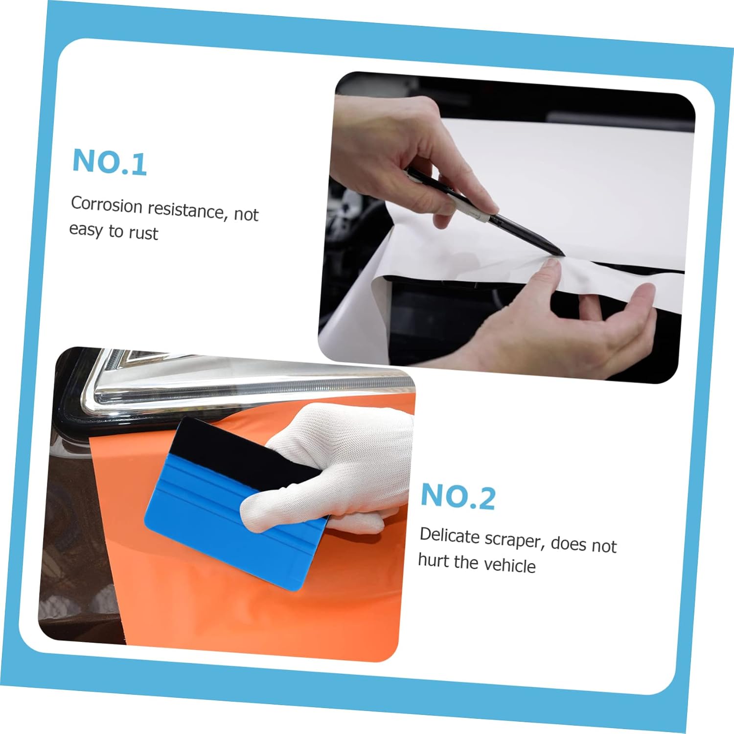 Car Vinyl Wrap Tool Kit 10 Pcs Window Tint Application Tools for Automotive Film Installation Includes Squeegees Scrapers for Professional Use