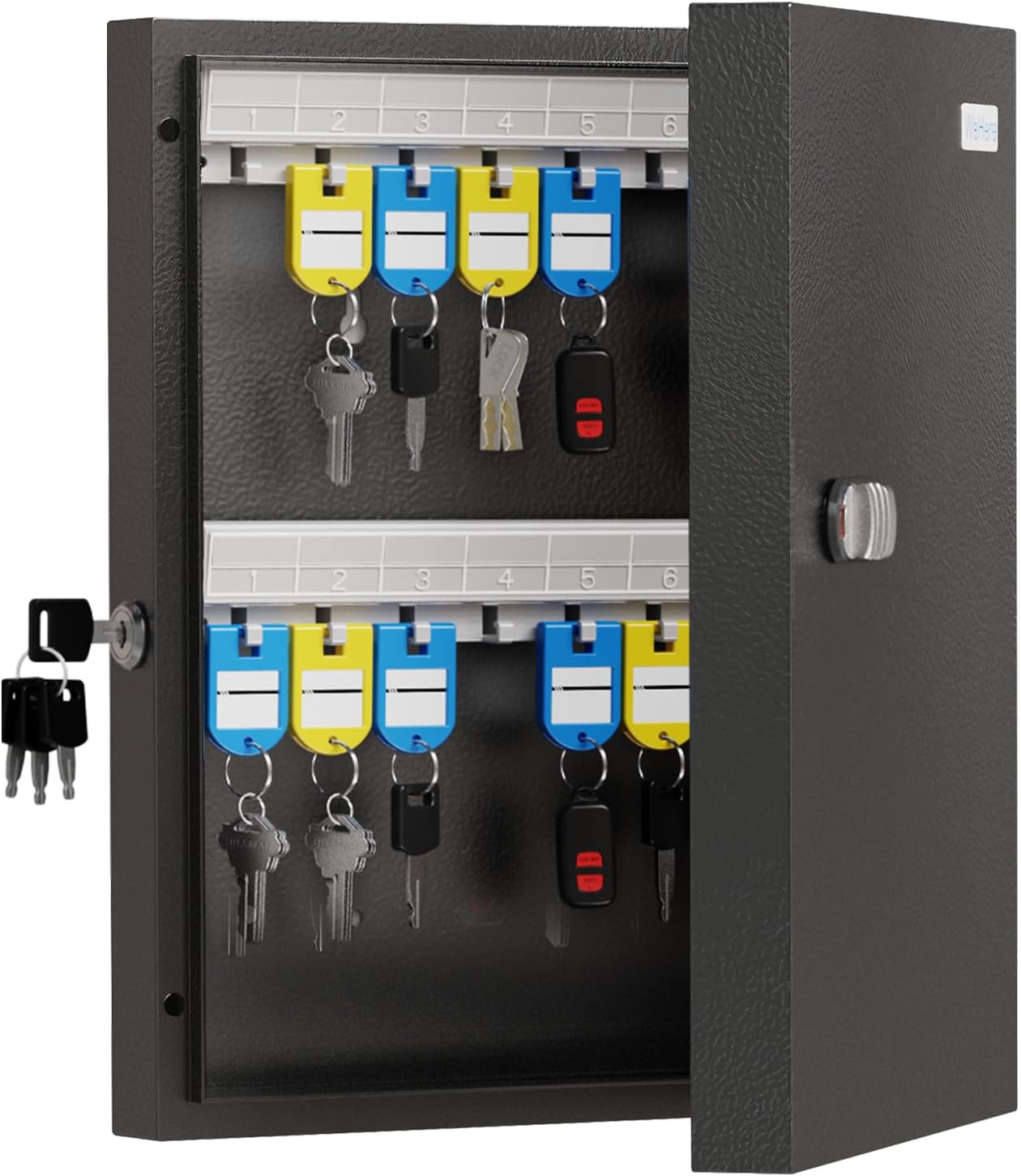 32 Key Lock Box Wall Mount, Steel Key Cabinet with Combination Lock & Key