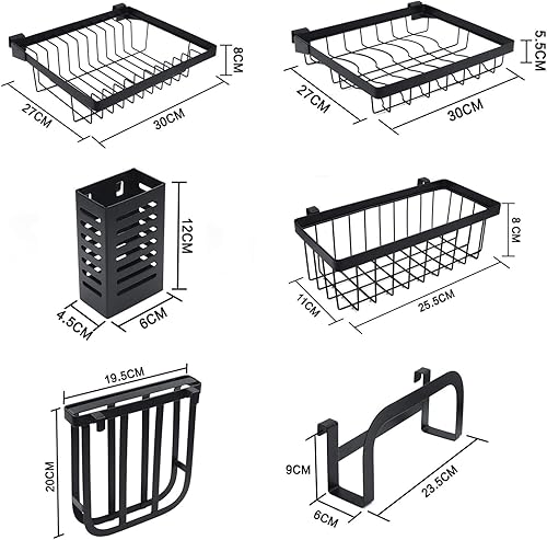 Miniatura 4 de HTTMT - Escurridor de platos sobre el fregadero de acero inoxidable de 2 niveles Estante de cocina PNET-DISHRACK001
