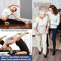Vista 119 de Ozaiic - Calcetines de yoga para mujer con correas y agarres antideslizantes, ideales para pilates, Pure Barre, ballet, danza y entrenamiento