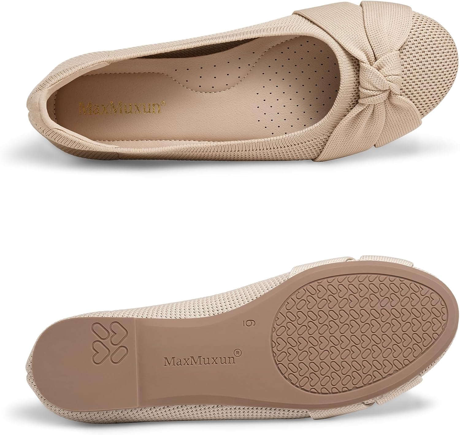 MaxMuxun Women's Flats Shoes Knit Round Toe Ballet Comfortable Dressy Slip On Flats - Image 3