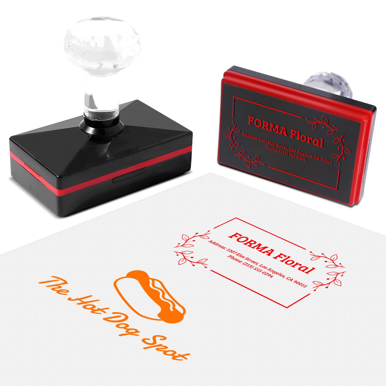 Xstzr Rectangle Personalised Self-Inking Stamp – Custom Logo & Text Stamp For Business Use, Wedding Stationery & Handmade Crafts – Ideal For Everyday Use